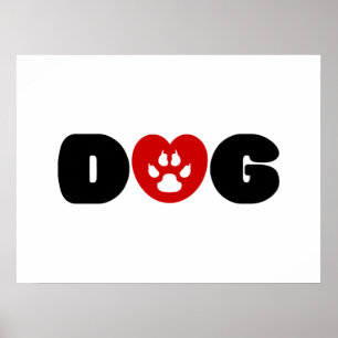 Affiche de l'amour du chien pour le cœur