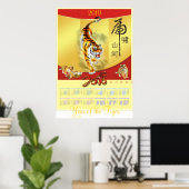 Affiche de l'année du calendrier tigre (Bureau à domicile)