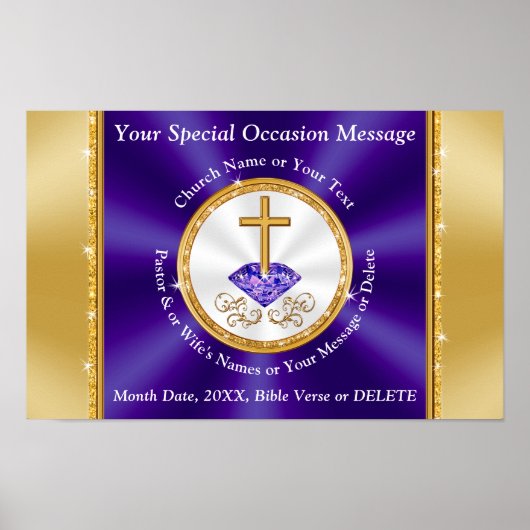 Affiche de l'anniversaire de l'église Décorations  (Devant)