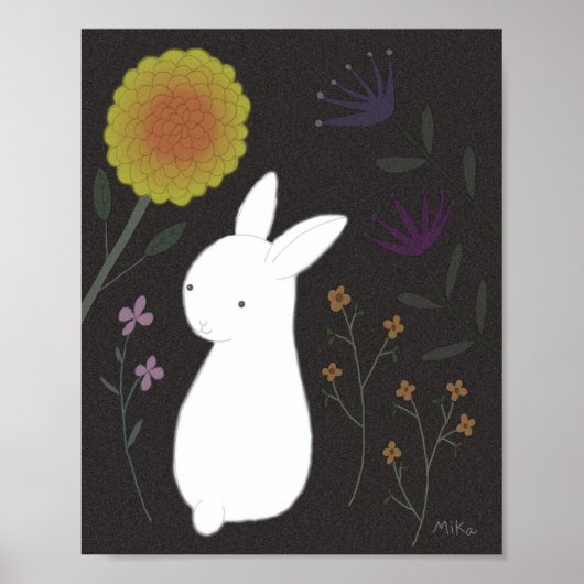Affiche de lapin animal décoration murale jardin d (Devant)
