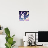 Affiche de lapin céleste – Lapin pastel Kawaii (Bureau à domicile)
