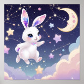 Affiche de lapin céleste – Lapin pastel Kawaii (Devant)
