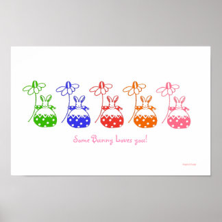 Affiche de lapin Daisy couleur primaire