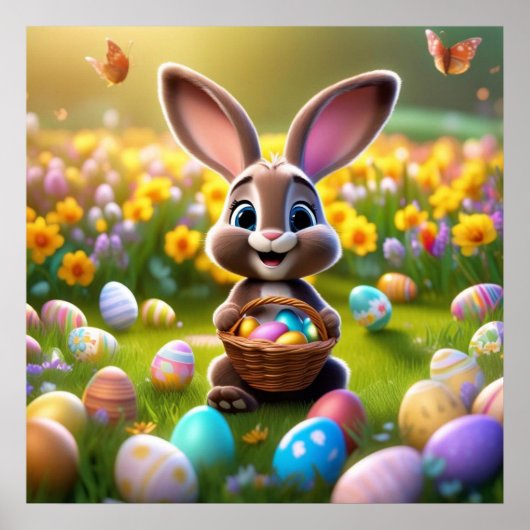 Affiche de lapin de Pâques (Devant)
