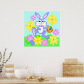 Affiche de lapin de Pâques heureux (Cuisine)