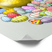 Affiche de lapin de Pâques oeufs de Pâques (Coin)