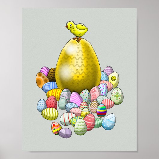 Affiche de lapin de Pâques oeufs de Pâques (Devant)
