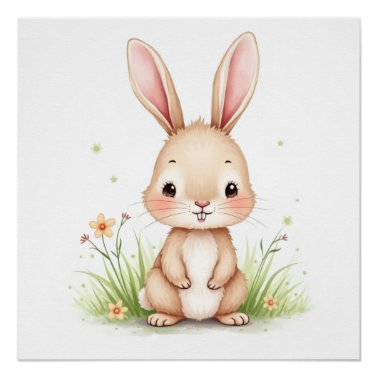 Affiche de lapin personnalisée - (Devant)