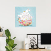 Affiche de lapins bébés adorables (Bureau à domicile)