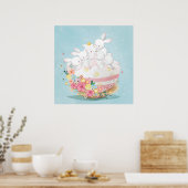 Affiche de lapins bébés adorables (Cuisine)