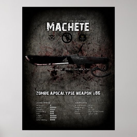 Affiche de l'apocalypse de Machete zombie (Devant)