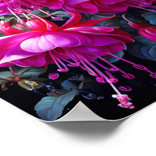 affiche de l'aquarelle fuchsia (Coin)