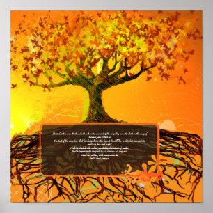 Affiche de l'arbre aux racines délabrées d'art ori
