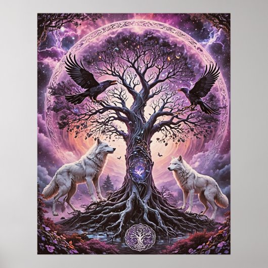 Affiche de l'arbre de vie des Ravens et des Loups (Devant)