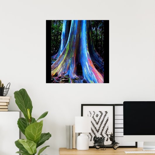 affiche de l'ARBRE EUCALYPTUS RAINBOW HAWAII (Bureau à domicile)