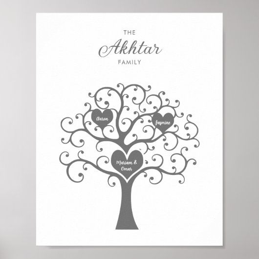 Affiche de l'arbre généalogique argent (Devant)
