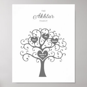 Affiche de l'arbre généalogique Silver Hearts