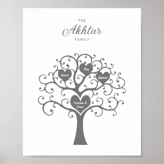 Affiche de l'arbre généalogique Silver Hearts (Devant)