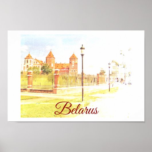 Affiche de l'architecture du château de Mir au Bél (Devant)