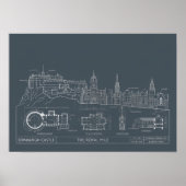 Affiche de l'architecture du plan de ville sombre (Devant)