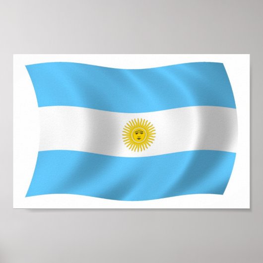 Affiche de l'Argentine avec drapeau (Devant)