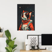 Affiche de l'astronaute Boston Terrier, Boston Ter (Bureau à domicile)