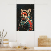 Affiche de l'astronaute Fox, Impression rétro Fox, (Cuisine)