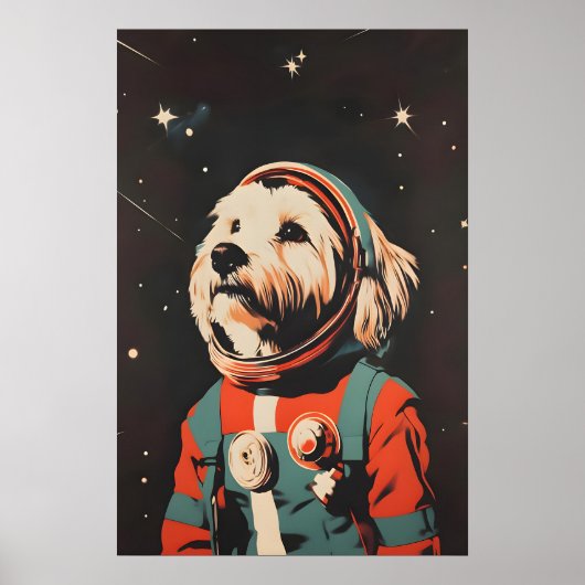 Affiche de l'astronaute Havanese, Impression rétro (Devant)