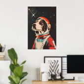Affiche de l'astronaute Pointer à poil dur alleman (Bureau à domicile)
