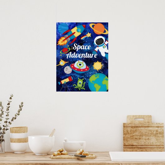 Affiche de l'aventure spatiale pour enfants (Cuisine)