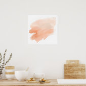 Affiche de lavis à l'aquarelle pêche | Mur abstrai (Cuisine)