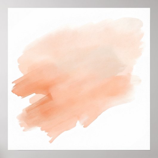Affiche de lavis à l'aquarelle pêche | Mur abstrai (Devant)