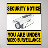 Affiche de l'avis de sécurité de surveillance vidé (Devant)