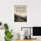 Affiche de leadership drôle | Vision sans exécutio (Bureau à domicile)