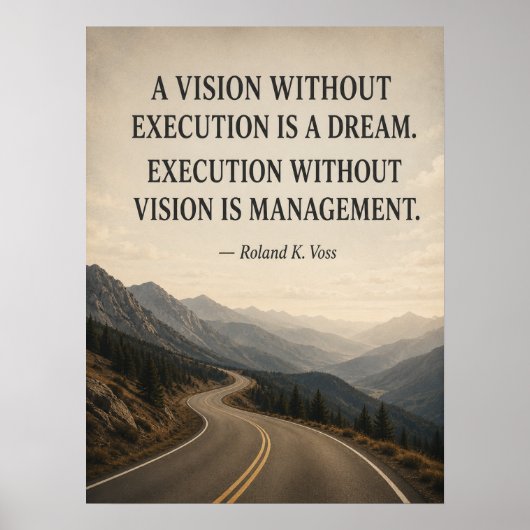 Affiche de leadership drôle | Vision sans exécutio (Devant)