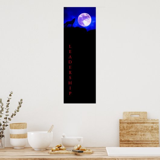 Affiche de leadership Wolf & Pleine lune Imprimer (Cuisine)