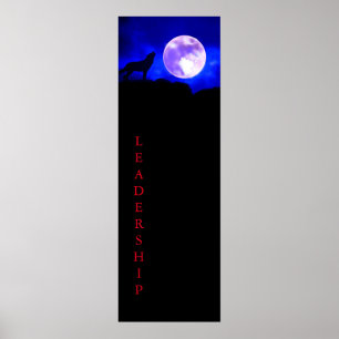 Affiche de leadership Wolf & Pleine lune Imprimer