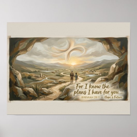 Affiche de l'Écriture Jérémie 29:11 | Mur Chrétien (Devant)