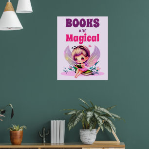 Affiche de lecture Les livres sont magiques