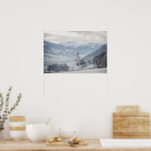 Affiche de l'église de Zillertal en hiver (Cuisine)