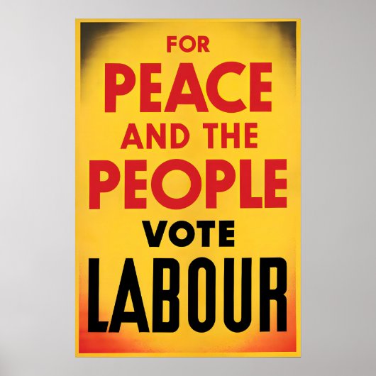 Affiche de l'élection britannique Pour la paix et (Devant)