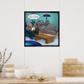 Affiche de l'éléphant drôle en thérapie (Cuisine)