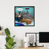 Affiche de l'éléphant drôle en thérapie (Bureau à domicile)