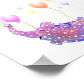 Affiche de l'éléphant volant avec des ballons colo (Coin)