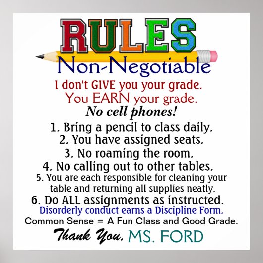 Affiche de l'enseignant de l'école - SRF (Devant)