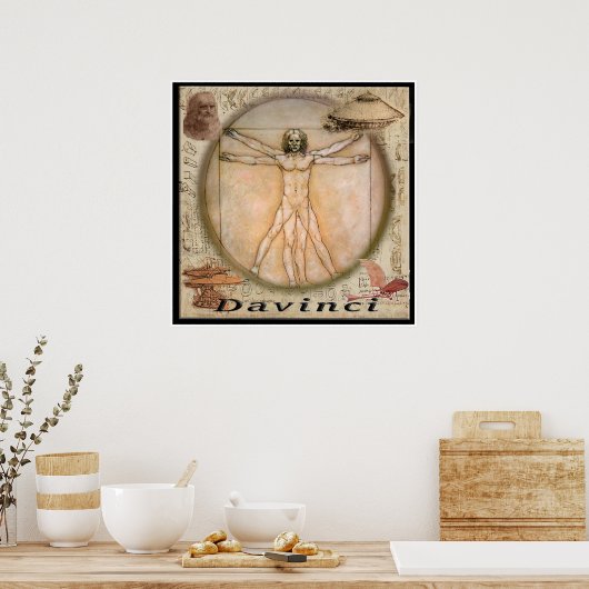 Affiche de Leonardo Davinci (Cuisine)