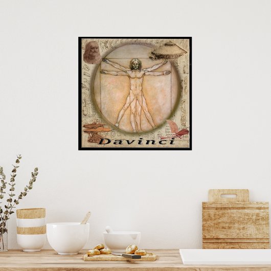 Affiche de Leonardo Davinci (Cuisine)