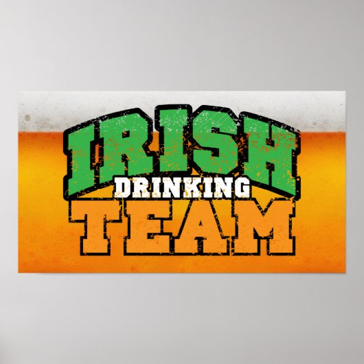 Affiche de l'équipe de boisson irlandaise 18,95 $ (Devant)