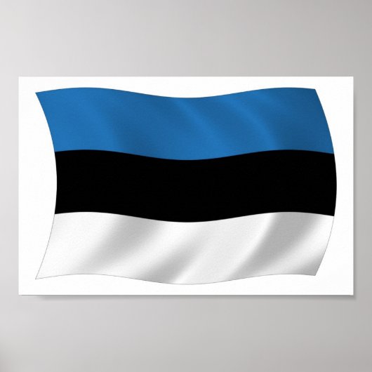 Affiche de l'Estonie avec drapeau à imprimer (Devant)