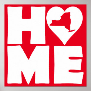 Affiche de l'État de New York Home Heart
